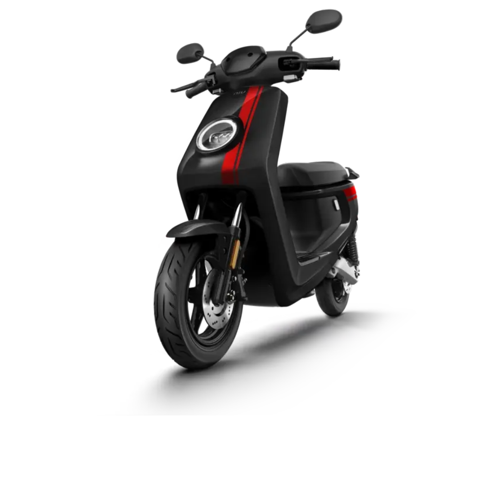 Scooter électrique NIU MQi+ Sport noir avec bandes rouges