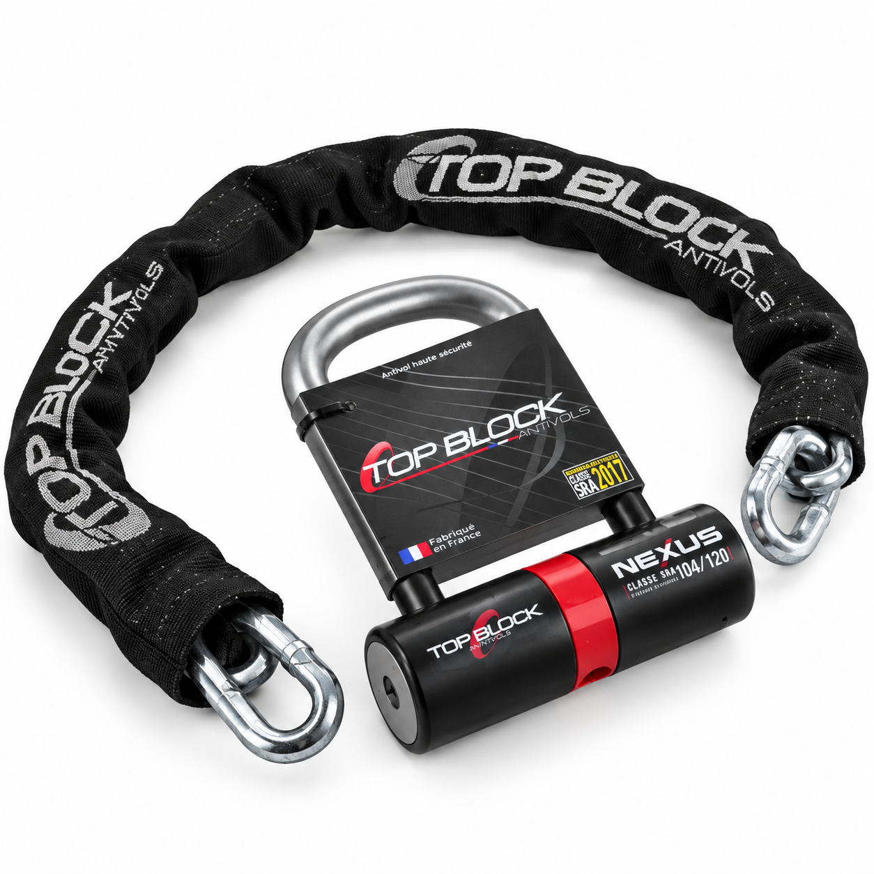 Antivol U+Chaine de 120cm   Top Block